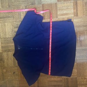 Figs limited edition mandarin pintuck top navy S